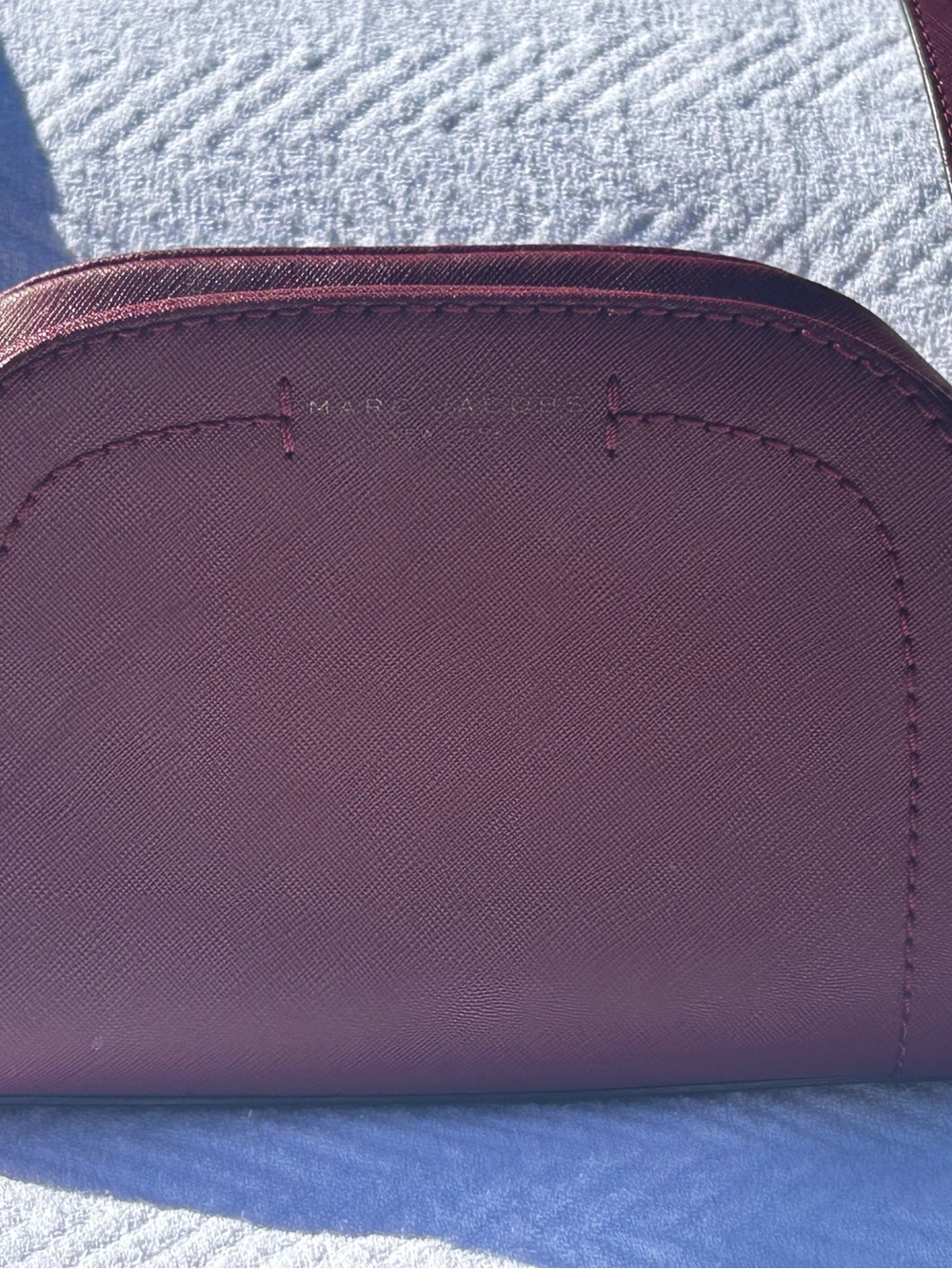 Marc Jacobs Burgundy Leather Crossbody Bag with Gold Hardware